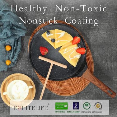 Млинцева пательня ESLITE LIFE 28 см, антипригарна, індукційна, без PFOA та PTFE, з розподілювачем тіста