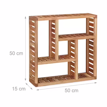 Relaxdays Walnut Wall Shelf with 5 Compartments
