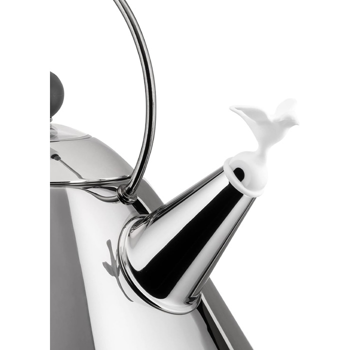 Alessi 9093 W Water Kettle, Stainless Steel, White, 4 x 25 x 4.5 cm, Units, 1.0 White Stainless Steel