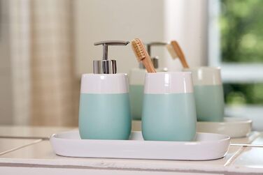 Дозатор для мила WENKO Malta, керамічний, 290 мл, білий (м'ятний/білий)