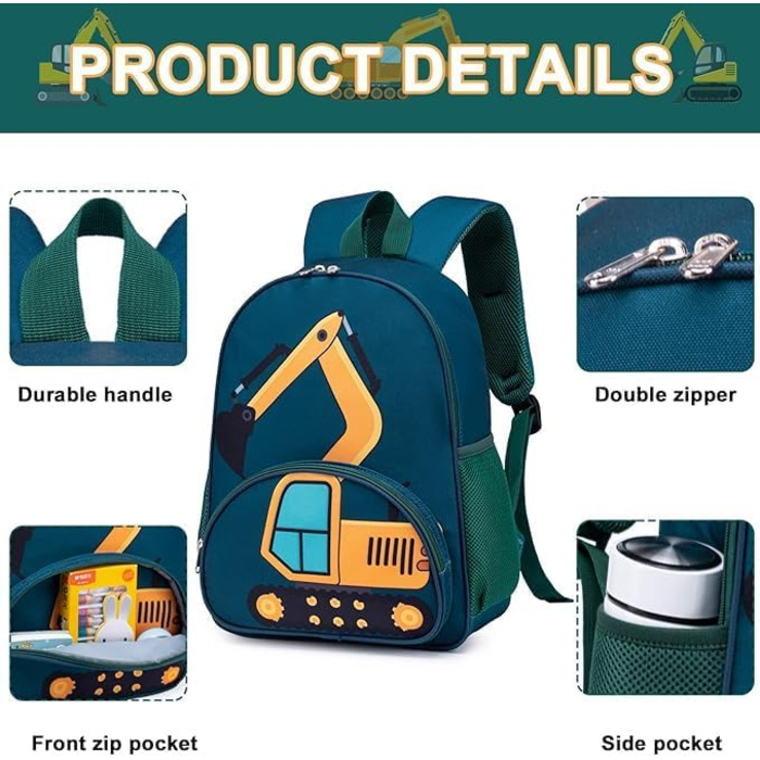 Дитячий рюкзак LOIDOU для хлопчиків: рюкзак для школи, садочка, 38 см, 3-8 років (набір з іграшкою)