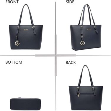 Сумка жіноча Gallantry Paris Shopper синя для документів A4 з блискавкою - сумка для роботи, навчання, плечова