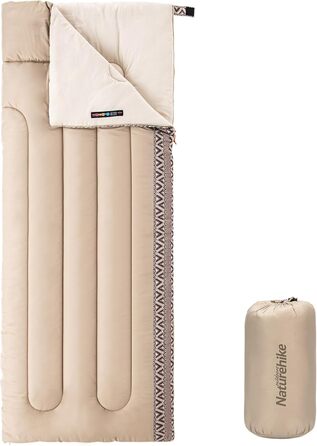 Спальний мішок Naturehike для дорослих та дітей: водовідштовхувальний, легкий, 3-4 сезони, 190 x 75 см, кремовий