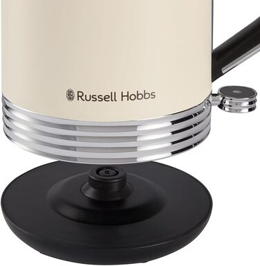 Електричний чайник Russell Hobbs Hanley Retro Jasmine 1.7л, 2400W, нержавіюча сталь, кремово-білий, вінтажний дизайн