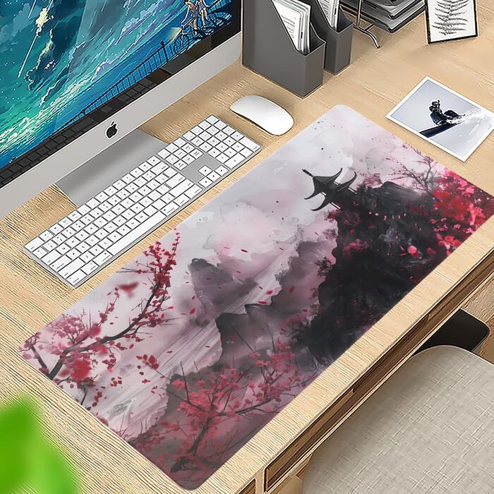 Килимок для миші ігровий XXL 900x400 мм, антиковзка підкладка для комп'ютера, ноутбука, MacBook, з натурального каучуку, водонепроникний, з принтом аніме