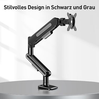 Кріплення для монітора ELIVED EV3235B-G: регульована підставка для монітора 17-34 дюймів, 2-12 кг, VESA 75/100mm, сірий