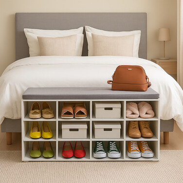 Relaxdays shoe bench with padded seat