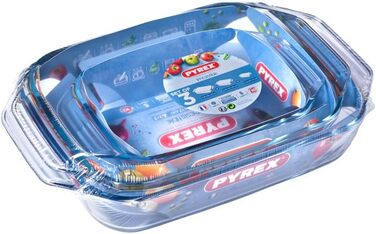 Набір з 3 жароміцних форм Pyrex із боросилікатного скла