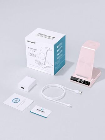 Бездротовий зарядний пристрій для Samsung Galaxy S25 Ultra, Watch Ultra/8/7/6, S24 Z Fold 6/Z Flip 6, Buds (рожевий)