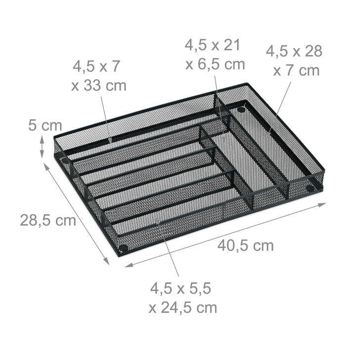 Relaxdays Cutlery Box for Drawers made of Metal