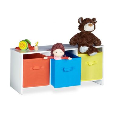 Relaxdays Kids' Chair Bench with Storage ALBUS