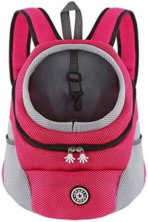 Шлейка для собак та цуценят, переноска-рюкзак, рожево-червона (L)