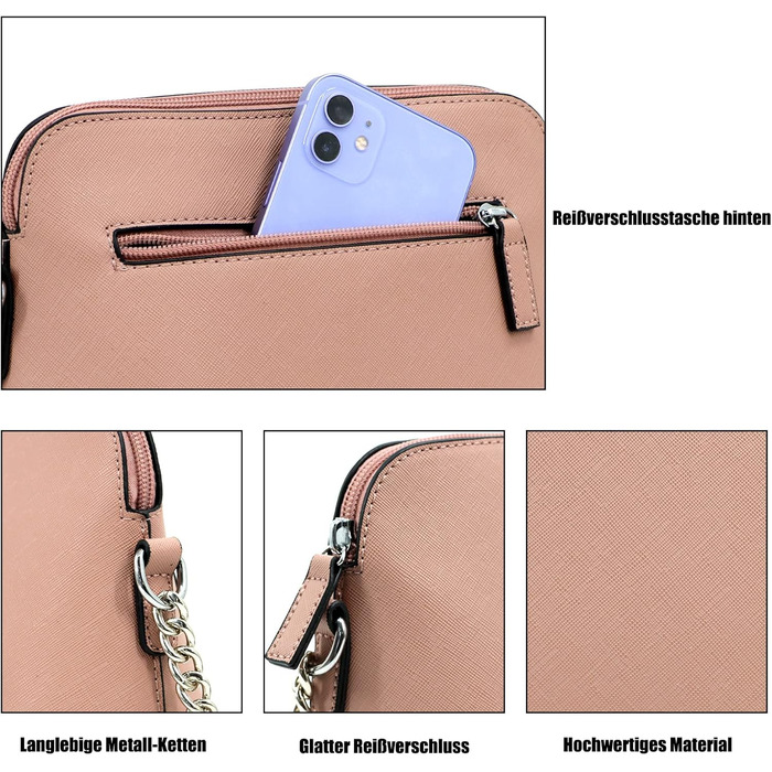 Сумка жіноча TANTOMI через плече крос-боді ланцюжкова Altrosa (Рожева) - елегантна вечірня сумочка