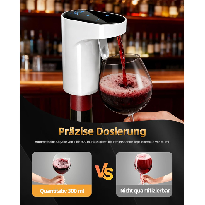 Електричний декантер для вина 5-в-1 з регульованою дозуванням, цифровий виливач, автоматичний дозатор вина, подарунок на день народження, День святого Валентина