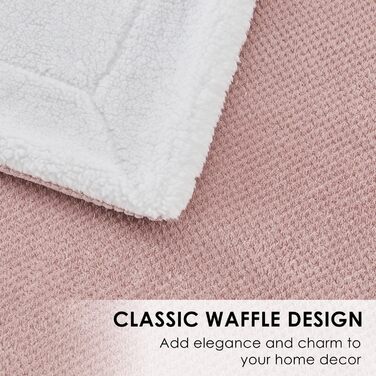 Плюшевий плед Sherpa Sochow: теплий, м'який, двосторонній (220 x 240 см, сіро-рожевий)