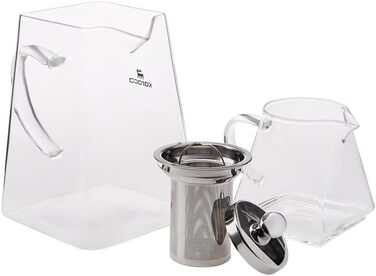 Karaca Dora Teapot, 4.5 L Teapot, 1.8 L Kettle, suitable for gas and electric cooktops, Teapot, Turkish teapot (cezve), and Teapot Set, Teapot (not induction compatible), (M, Giza Glass)