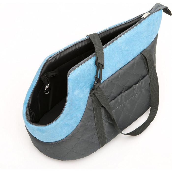 Сумка-переноска для собак та котів, рюкзак для маленьких та середніх тварин, 2-20 кг, сірий з блакитним (20x42x22 см)
