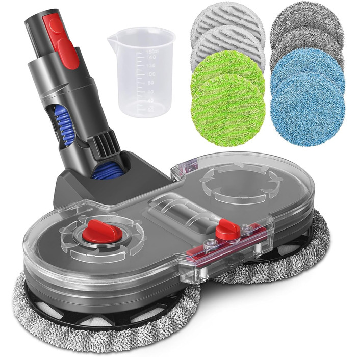 Насадка для миття підлоги RUKHOOL для пилососів Dyson V7/V8/V10/V11/V15, з мікрофіброю та 8 змінних серветок, водяний бак