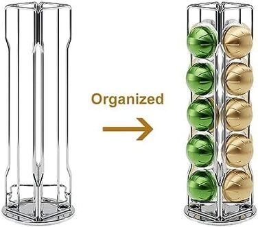 Тримач для капсул Nespresso Vertuo Sevenline – органайзер карусель на 20 капсул (срібний)