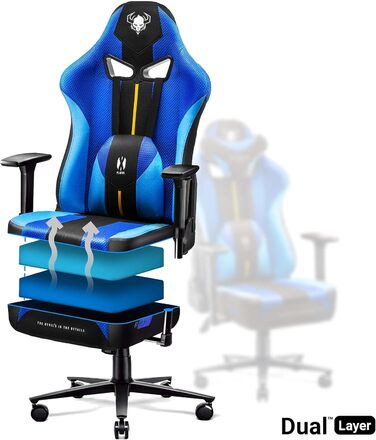 Ігрове крісло Diablo X-Player Frost Black Kids S, тканина, 3D підлокітники, ергономіка, подушки для шиї та попереку, для дітей