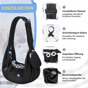 Сумка-переноска для собак SlowTon, чорна, M (2,7-5,4 кг)