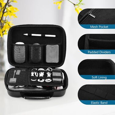 ProCase Electronic Accessories Organizer, Travel Accessory Organizer Bag, Portable Electronic Cable Bag for MacBook Power Adapter, Cables, Apple Pencil, Mouse, USB Flash Drive, Power Bank, SD Card