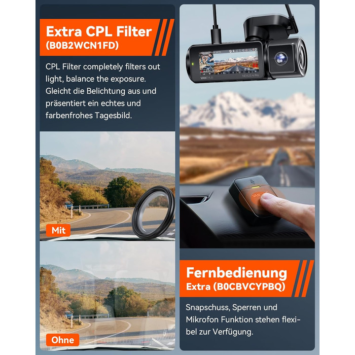 Відеореєстратор VANTRUE STARVIS 2: 4K + 1080P + 1440P, 3 канали, GPS, WiFi, паркувальний режим, нічне бачення, LTE (N4 Pro)