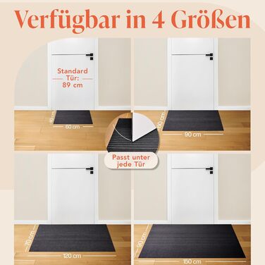 Килимок для дому Blumtal 40x60 см - антиковзаючий, для входу, з візерунком, з поліестеру, сірий