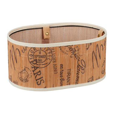 Relaxdays Bamboo Bread Box with Fabric Insert