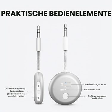 Bluetooth-адаптер для літака Avantree SoundJet R1 для AirPods та бездротових навушників, сріблястий, 25 год роботи