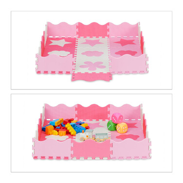 Relaxdays 34-piece puzzle playmat with border and designs