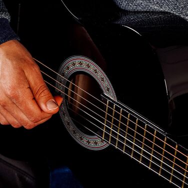 Класична гітара 3rd Avenue 4/4 з нейлоновими струнами, повний розмір, стартовий набір – синій (чорний)