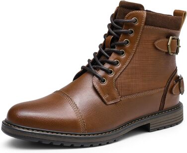 Мотоциклетні черевики Bruno Marc для чоловіків: стильні, з блискавкою, з штучної шкіри, кольору верблюжий (42 EU)