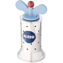 Перцемолка Alessi 9098 з рифленням, нержавіюча сталь та термопласт, світло-блакитна, 8.7×6.5×8.7 см, полірована