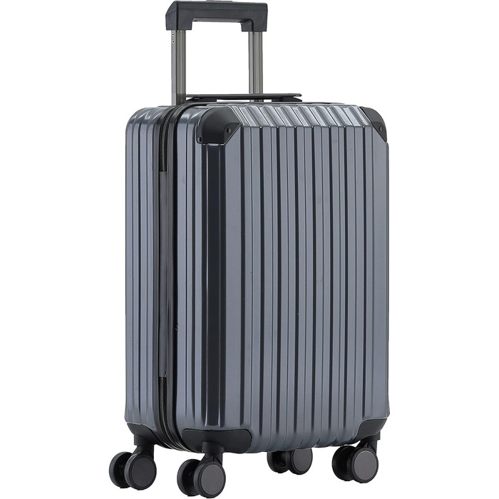 Чемодан з TSA-замком, телескопічною ручкою та 4 колесами, жорсткий корпус (Сірий, маленький)