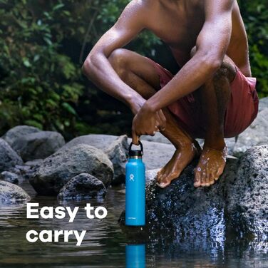 HYDRO FLASK - 532ml (18oz) Water Bottle - Vacuum-Insulated Stainless Steel Water Bottle - Sports Bottle with Leak-Proof Flex Cap & Strap - Dishwasher-Safe Thermos Bottle - Wide Mouth - Laguna