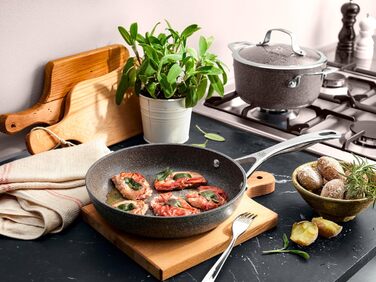 Сковорода BALLARINI Salina з антипригарним покриттям, 24 см, для всіх плит, алюміній, сіра