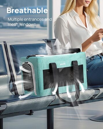 Транспортна сумка для котів Pecute Katzentasche: легка, складана, для котів та маленьких собак, до 4 кг, 44 x 23 x 30 см, аква-зелений