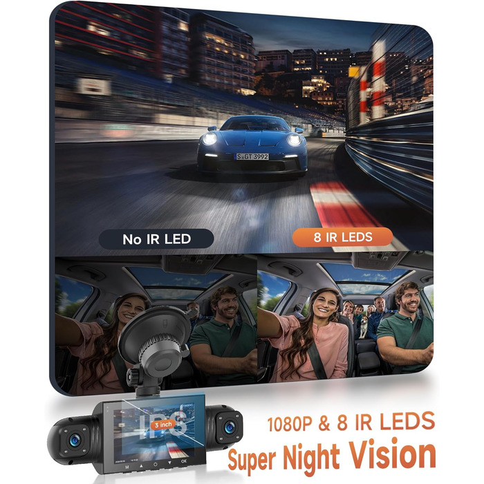 Відеореєстратор 4-камерний 360° для авто, 4 камери FHD 1080P (передня, задня, ліва, права), 3