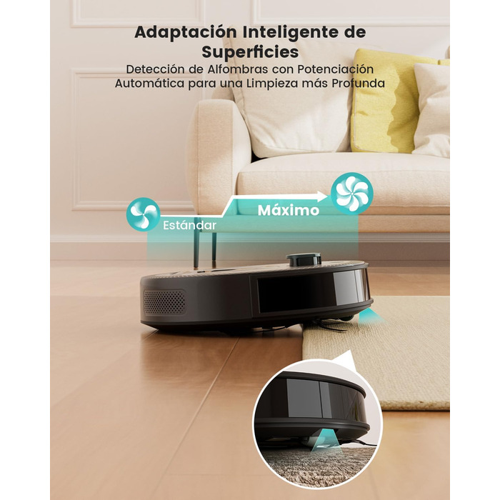 Робот-пилосос LEFANT M1 з функцією миття, 5500Pa, для твердих підлог та шерсті тварин, керування через додаток/Alexa, білий (M330 Pro)