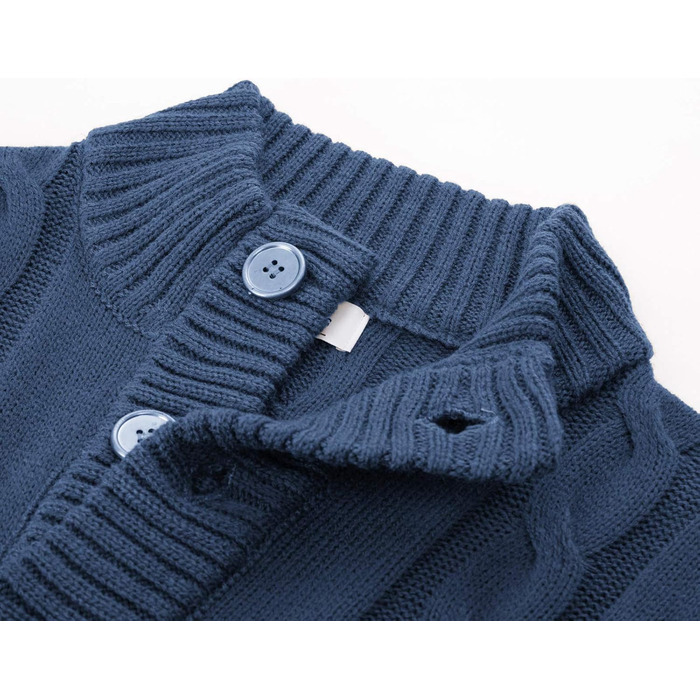 Світер чоловічий PJ PAUL JONES з кофтами, в'язаний з візерунком, з трикотажною фактурою та стійким коміром для осені/зими (M, Синій)