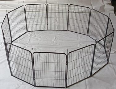 Вигул для цуценят, вольєр, клітка для собак, огорожа для собак, клітка для тварин, огорожа для тварин, клітка для собак з гратами, вигул для тварин, клітка для транспортування, вигул для кроликів, кемпінговий забір, кемпінговий вольєр, 12-TLG., 80 см, клі