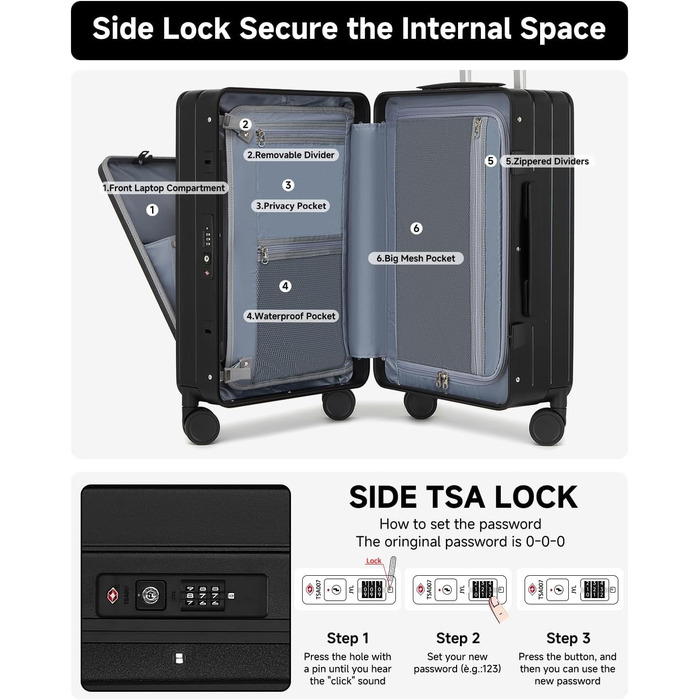 Чорний валіза-ролер Sea Choice з відділенням для ноутбука 15.6