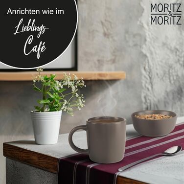 Набір чашок для кави Moritz & Moritz NORDIC, 6 шт, сірий колір, 300 мл, з ручкою, з високоякісної кераміки
