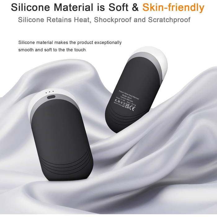 Електричні нагрівачі для рук Karecel 2 шт., USB, 6000mAh, Slim, чорний - подарунок для жінок та чоловіків