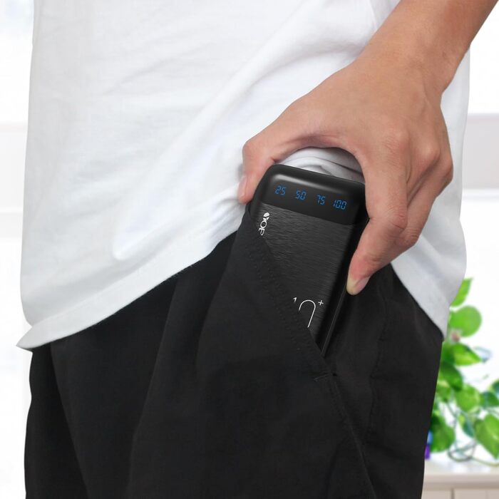 Портативний зарядний пристрій Power Bank 10000mAh з 2 USB виходами та USB-C входом (Чорний)