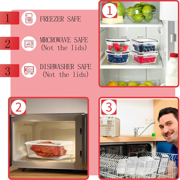 Набір контейнерів для зберігання їжі Skroam: 36 штук, BPA-free, для організації кухні