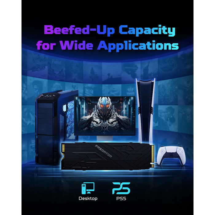 SSD Acer Predator GM7000 1TB NVMe PCIe Gen4 з DRAM Cache - для ПК, ноутбука, PS5