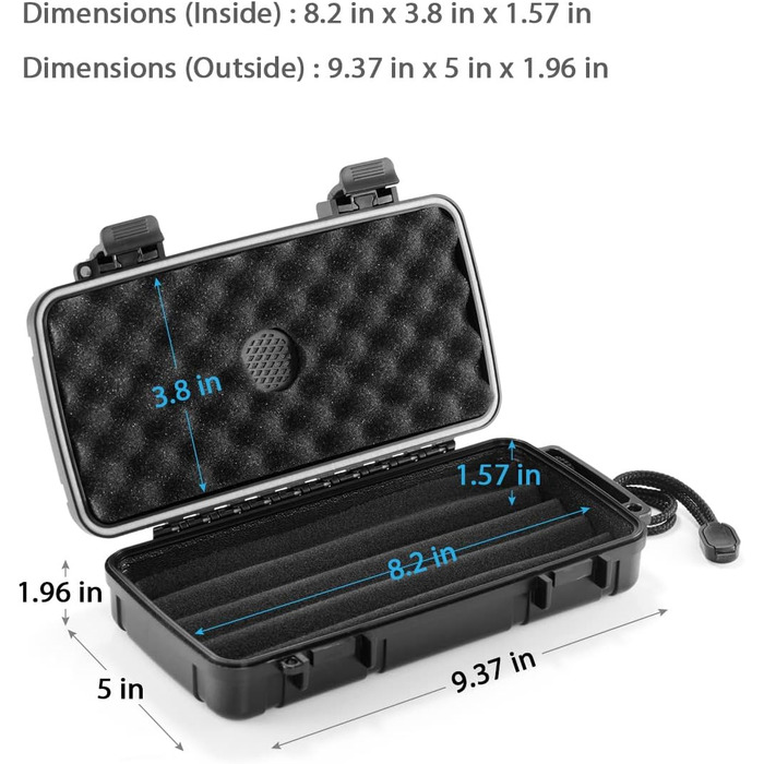Зігеренний гумодор для подорожей - кейс з вологостійкою пластиною, водонепроникний, міцний, для 5 цигарок, портативна коробка, подарунок для чоловіків (Small)