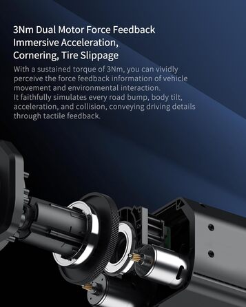 PXN V99 Руль для гонок з педалями та перемикачем передач, 3NM Force Feedback, сумісний з Xbox One, Xbox Series X/S, PC, PS4